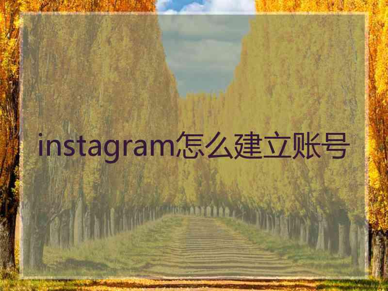 instagram怎么建立账号