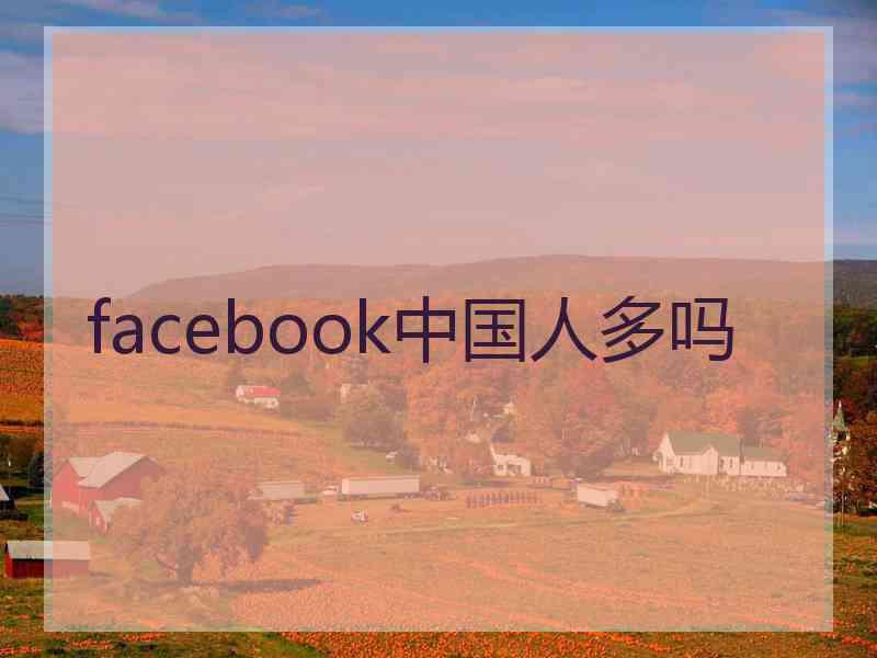 facebook中国人多吗