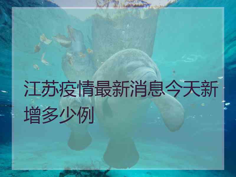 江苏疫情最新消息今天新增多少例