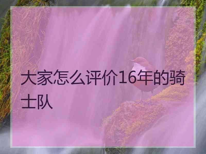 大家怎么评价16年的骑士队