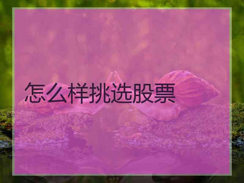 怎么样挑选股票