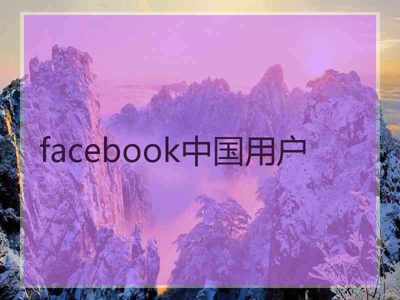 facebook中国用户