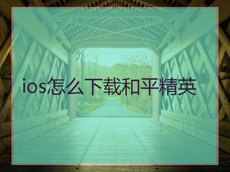 ios怎么下载和平精英