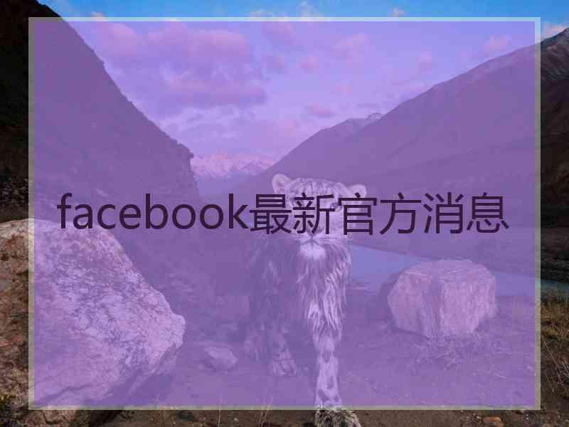 facebook最新官方消息