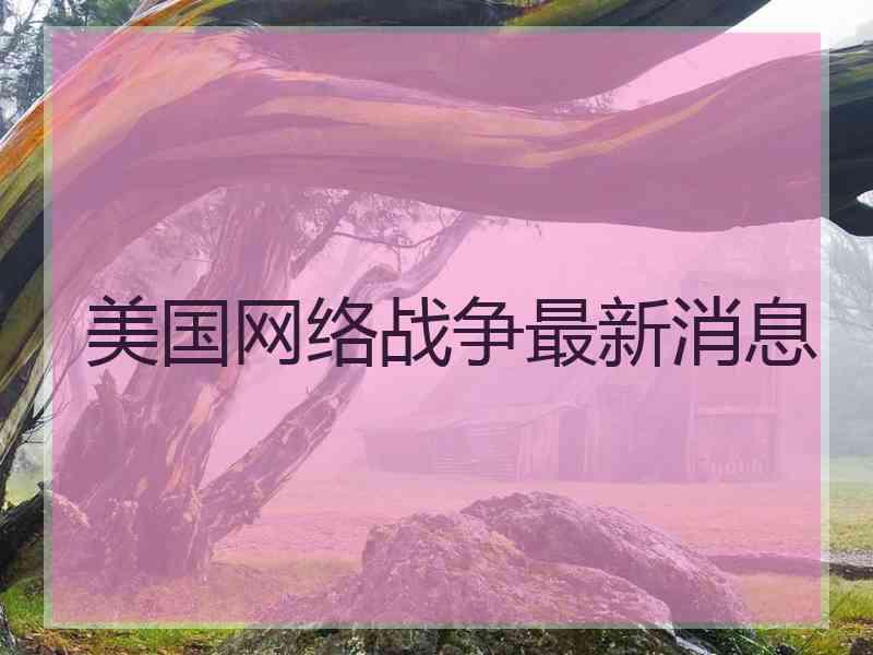 美国网络战争最新消息