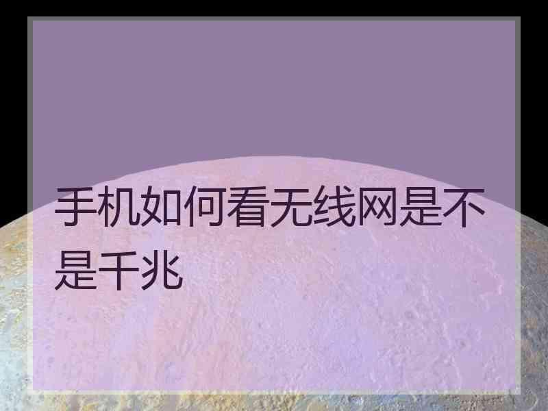 手机如何看无线网是不是千兆