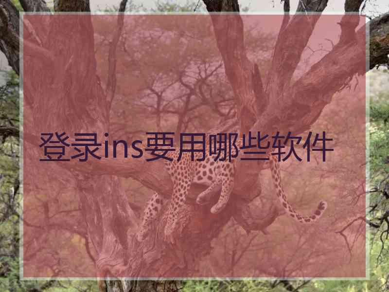 登录ins要用哪些软件