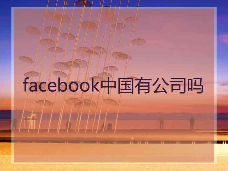 facebook中国有公司吗